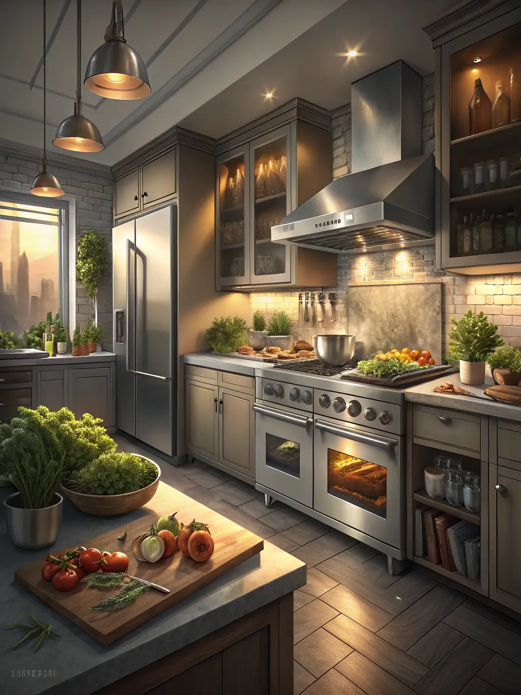 A beautifully designed modern kitchen with stainless steel appliances and a large island, showcasing Emory Builders' residential construction expertise.